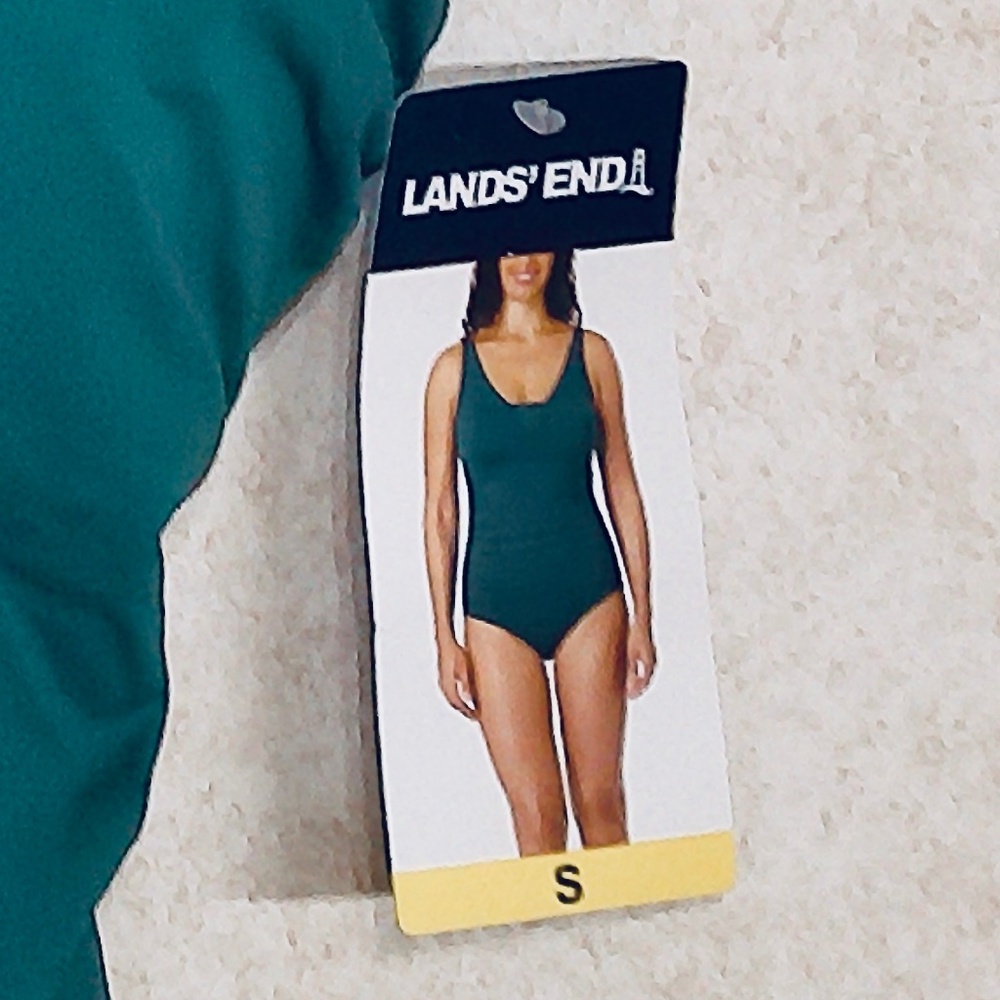 NWT Land’s End Emerald One Pc Swim Suit+UPF50+Bra Support+Adj Straps+Lining Sz S - Picture 7 of 7